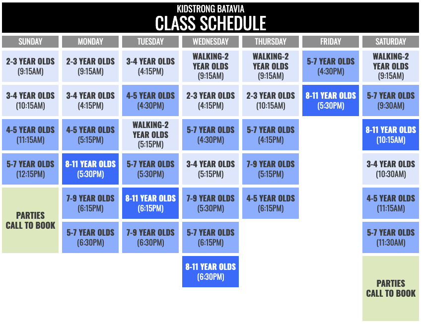 KidStrong Batavia Schedule